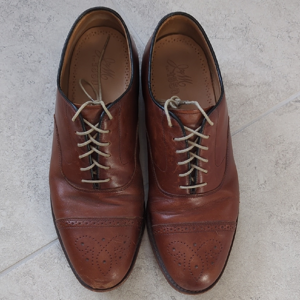 Johnston & Murphy Tan Leather Brogue Oxfords